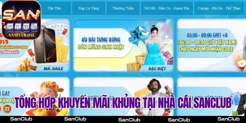 Tổng hợp khuyến mãi khủng tại Cổng Game SanClub